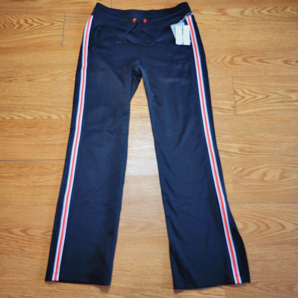 DKNY Sport Womens Stripe Knit Track Pants Size Small Black/Red NWT